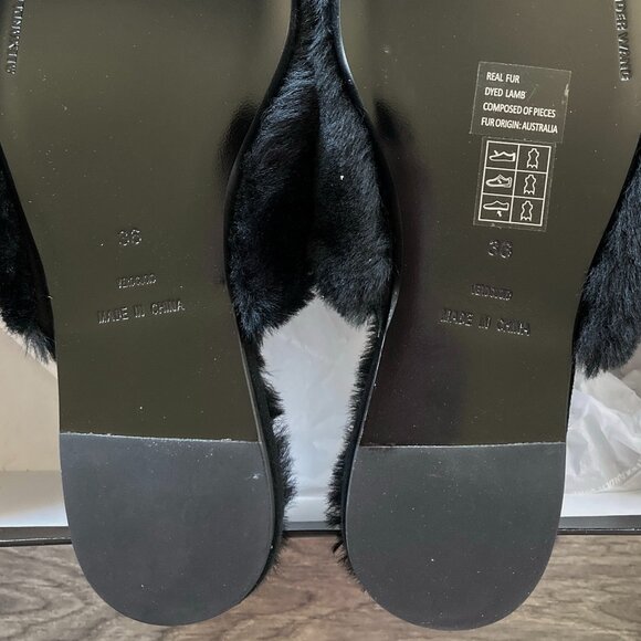 NEW Alexander Wang Amelia Shearling Slippers w Silver Studs | Designer Luxe Cozy - Picture 13 of 14